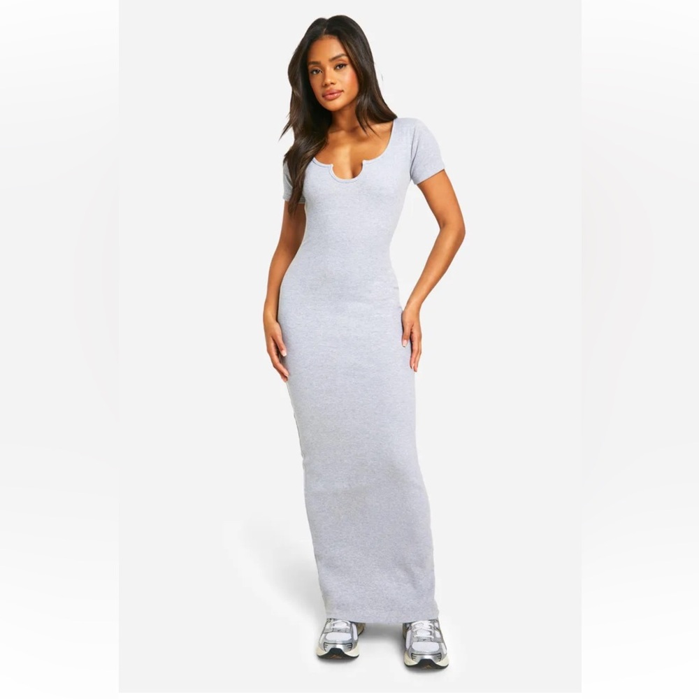 Boohoo Gray Maxi Dress